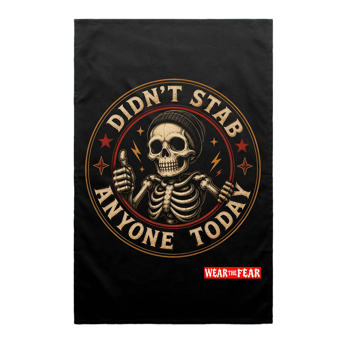 Black front flat lay