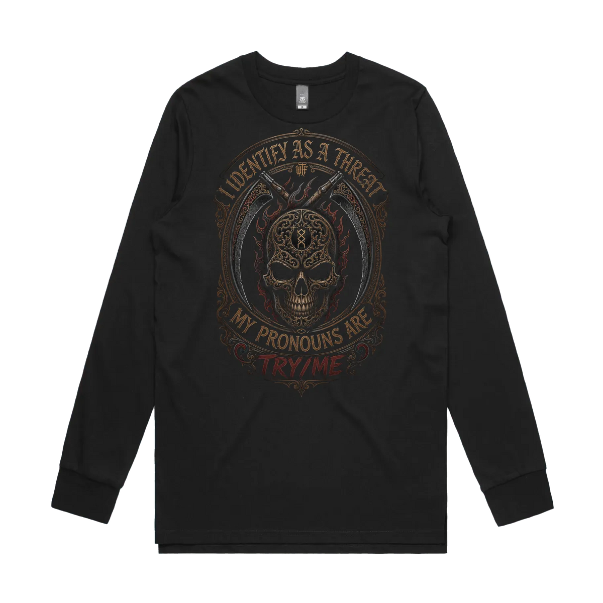 Black front flat lay