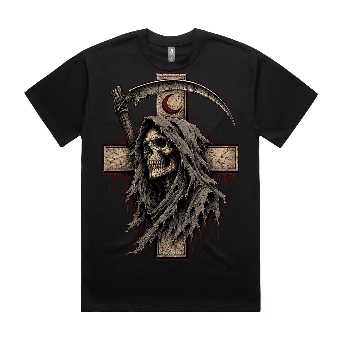 Black front flat lay