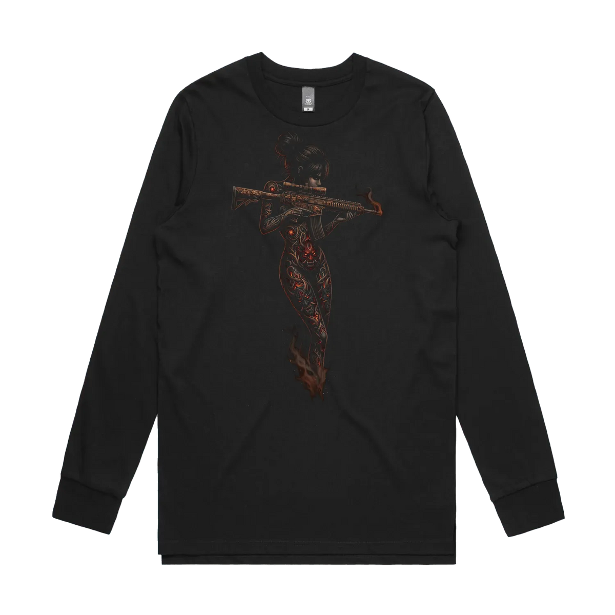 Black front flat lay