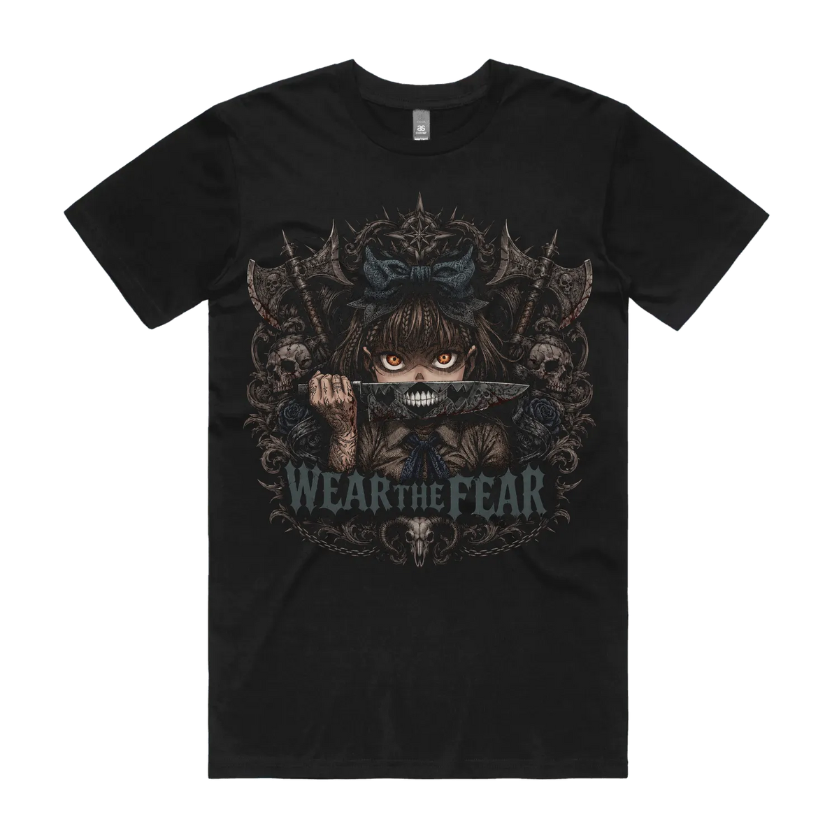 Black front flat lay