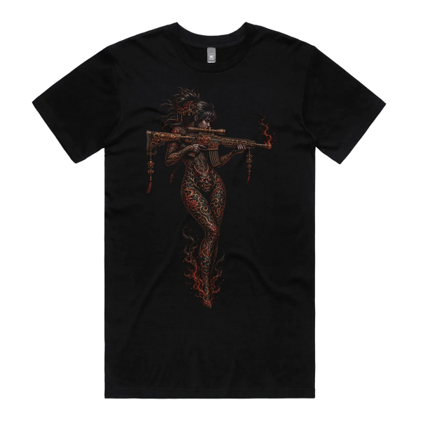 Black front flat lay