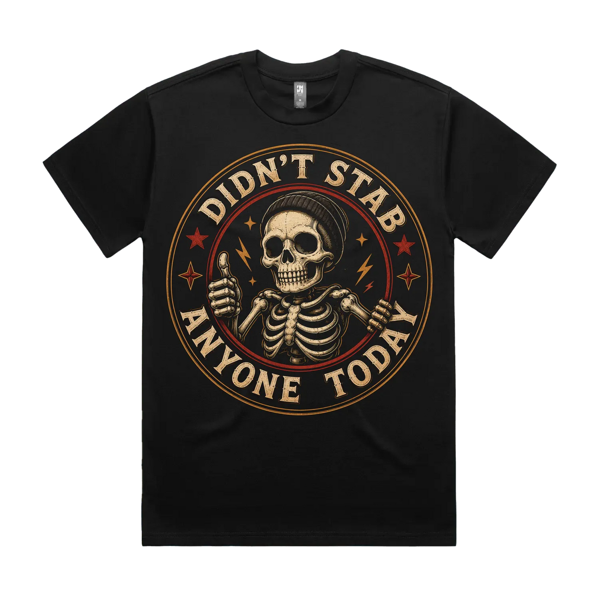 Black front flat lay