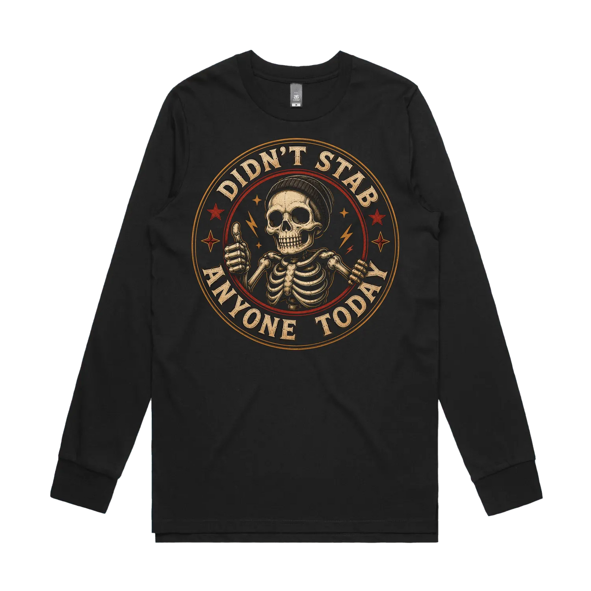 Black front flat lay