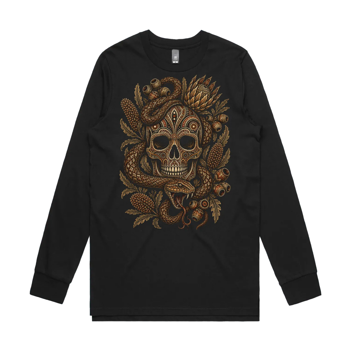 Black front flat lay
