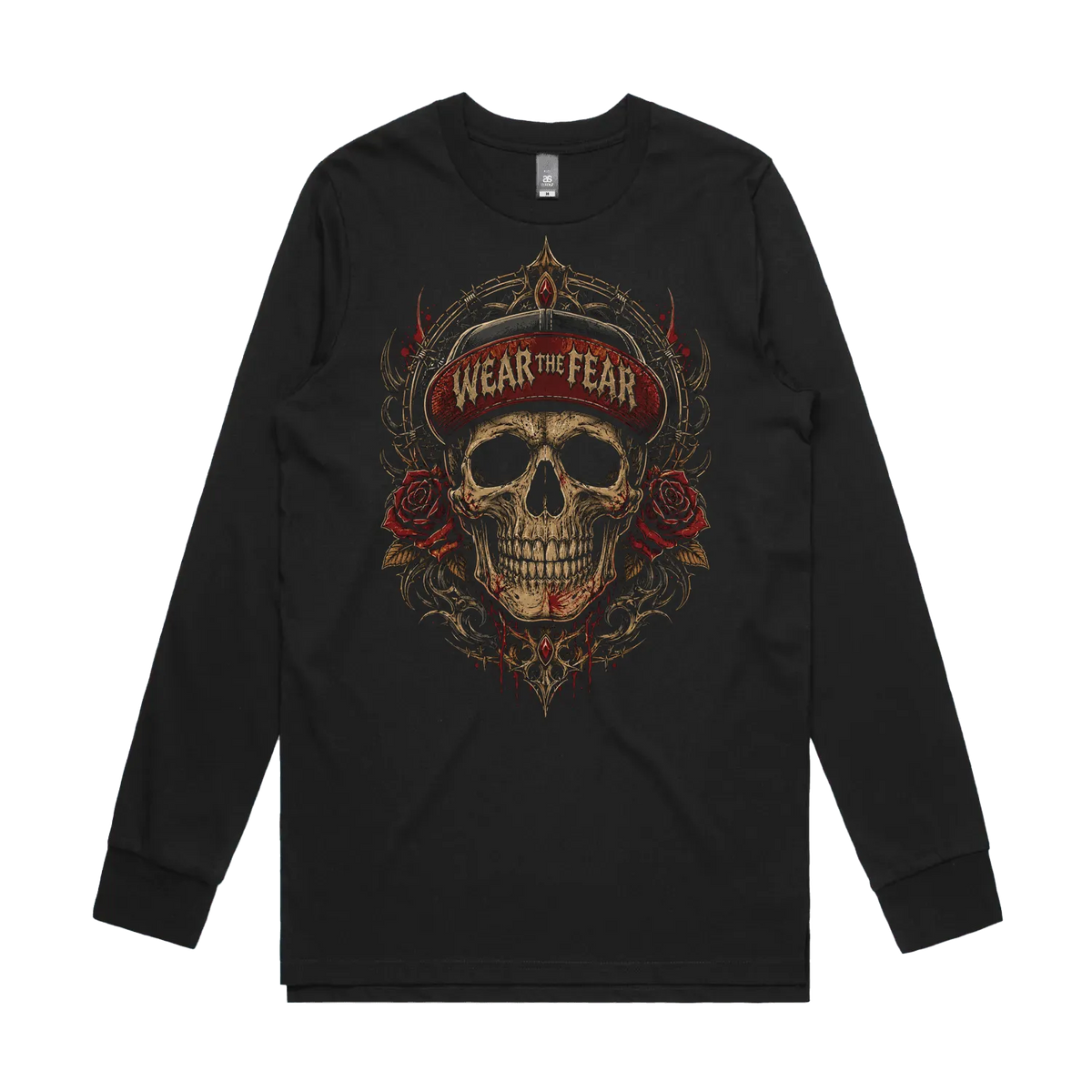 Black front flat lay