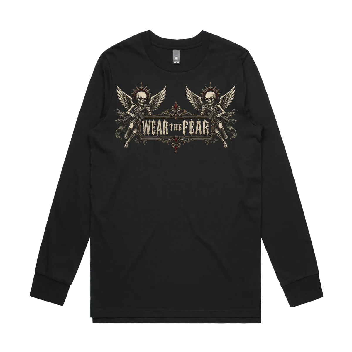 Black front flat lay