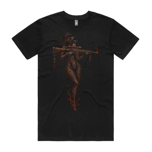 Black front flat lay